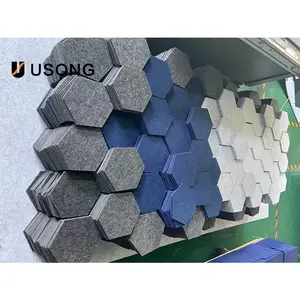 Placa de exibição de mesa de mensagens para jardim de infância Placa de absorção de som hexagonal colorida