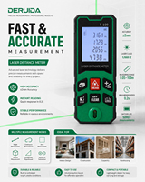 DERUIDA 50 70M Télémètre laser numérique portable, outil de mesure de la distance, de la surface et du volume avec écran LCD, télémètre laser haute précision