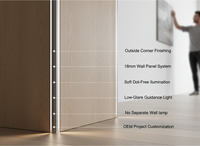 Éclairage LED en profilé aluminium pour armoires, idéal pour les couloirs résidentiels, panneaux muraux d'angle, appliques murales intégrées et rails d'éclairage d'ambiance YB3002PRO-33