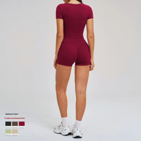 Haut de yoga sans couture en Spandex/Nylon pour femme, col large, coupe ajustée, idéal pour le sport et la course en extérieur