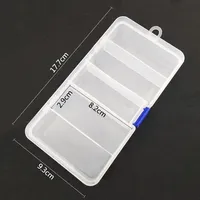 1 OUTKIT Boîte de rangement de leurre de pêche en plastique transparent à 5 compartiments Boîte à outils de pêche visible 17.7*9.3cm
