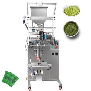 Sauce à la moutarde Sauce aux poireaux Sachets en pochette entièrement automatique Système PLC Machine à emballer pneumatique pour liquides et pâtes - Product Image 1