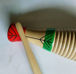 Instrument de percussion Orff en gros : Guiro en bois, aide pédagogique musicale pour l'éducation précoce, tube à gratter sonore grenouille pour enfants - Product Image 5