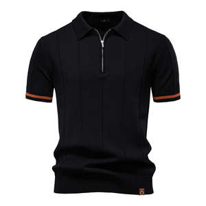 Nouvelle collection Printemps-Été 2025 – <span class=keywords><strong>Polo</strong></span> décontracté pour homme à manches courtes, col revers, tricoté, uni, transfrontalier - Product Image 3