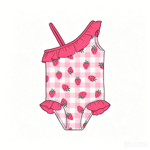 <span class=keywords><strong>Maillot</strong></span> <span class=keywords><strong>de</strong></span> <span class=keywords><strong>bain</strong></span> une pièce pour filles à imprimé fraises, vente chaude, personnalisable, séchage rapide, pour bébés filles - Product Image 5