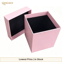 Boîte d'emballage cadeau de luxe robuste et haut de gamme, personnalisée, prête à être expédiée, avec couvercle rigide mat, base minimaliste, rose blush, pour bougie