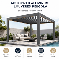 Pergola OEM avec toit à lames motorisées, télécommande, protection UV, en aluminium, étanche, installation facile, pour jardin chinois