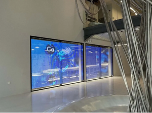 P10 High Temperature Glass Curtain Resistance Transparent Conference Halls LED <b>Screen</b> Display - Product Image 3