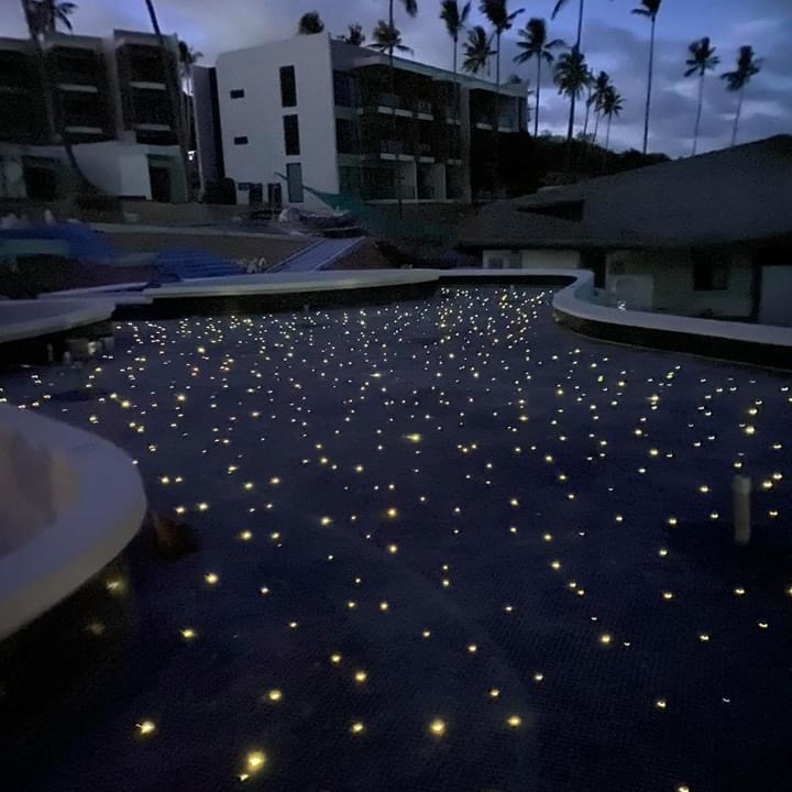 Underwater Waterproof No Electricity LED Starry Fiber Optic Pool Light RGB