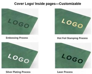 Custom A5 Green Ribbon <b>Bookmark</b> Printed Sheepskin Soft PU Leather Notebook with Logo Business Promotional <b>Gift</b> - Product Image 4