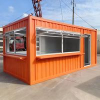 Maison conteneur pliable sur mesure de 20 pieds avec des emplacements de vente à double face pour kiosque de vente de café, boutique éphémère, magasin mobile en plein air