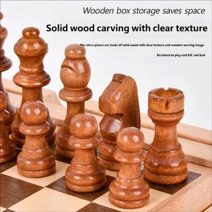 Juego de mesa superior y versátil 5 en 1 con estuche de madera de haya que incluye ajedrez, damas y palitos para jugar en interiores. - Product Image 5