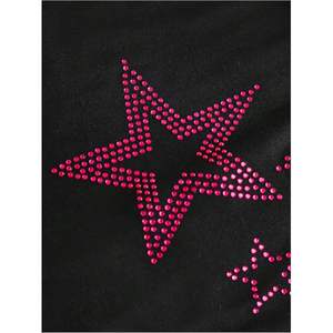 Top Halter Personalizado para Mujer, Talla Grande, Corto, Tejido, con Pedrería, Estrella, Fruncido, Sin Mangas, Estilo Camiseta - Product Image 1