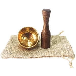 Nuevas Cuencas Tibetanas de Canto <span class=keywords><strong>Mini</strong></span> de Oro del Himalaya Hechas a Mano en Nepal, Martilladas para Yoga y Meditación - Product Image 4