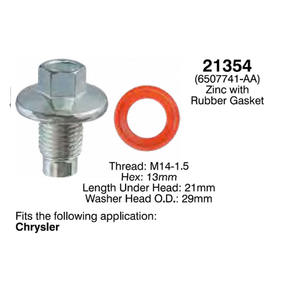 OE #6507741 BOUCHON DE VIDANGE d'huile moteur de voiture boulon de vidange de carter d'huile BAGUES D'ÉCRASEMENT DE CUIVRE BOUCHON DE VIDANGE D'HUILE OEM - Product Image 2