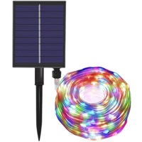 LED Solarbetriebene Kunststoff-Lichterkette für Außenbereich Garten IP33 Wasserdicht Baum Funkelnder Sternenhimmel-Effekt Tastatur/Fernbedienung CRI80
