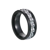 Nouvelle bague anti-stress multicolore en acier inoxydable plaqué or, inaltérable, un accessoire tendance indispensable pour homme