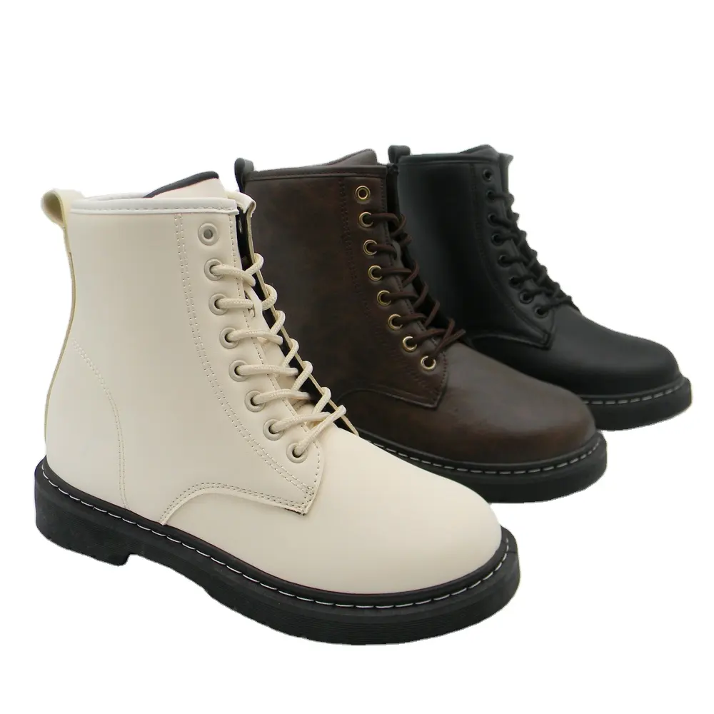 New Autumn Winter Ladies Leather Martin Boots Classic Women Casual Ankle Platform Boots