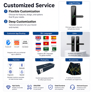 Tuya WiFi Akıllı Kilit Biyometrik Parmak İzi Anahtarsız Dijital Şifre 5050 4585 Mortise TTlock Kablosuz Akıllı Kapı Kilidi Ev için - Product Image 5