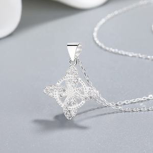 Colgante de Nudo Celta de Geometría Sagrada, Plata 925, Collar con Diamantes Entrelazados, Joyería de Bucle Eterno en Tendencia, con Empalmes Decorativos - Product Image 3