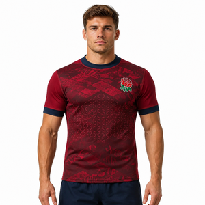 Maillots de l'équipe nationale d'Angleterre de rugby 2026-27 de haute qualité – Maillot de rugby personnalisé rouge rose extensible pour le sport et la ligue - Product Image 5