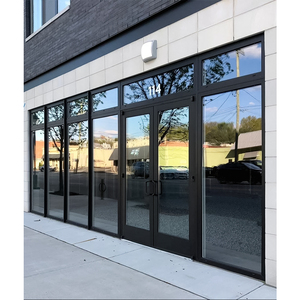 <span class=keywords><strong>Puerta</strong></span> Comercial de Aluminio para Tienda con Paneles de Vidrio Antibalas, Puertas de Entrada con <span class=keywords><strong>Barra</strong></span> Antipánico - Product Image 2