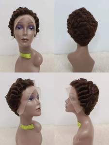 Letsfly 35$ Finger Wave Pixie Short Cut <b>Wigs</b> 13x4 Full <b>Lace</b> Frontal <b>Wig</b> 100% Human Hair Brazilian Hair wholesale for Black Women - Product Image 5