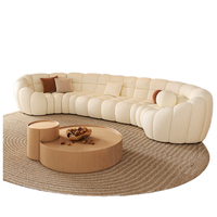 Module de rangée droite personnalisé tissu agneau cachemire canapé incurvé sectionnel citrouille bulle canapé meubles modernes