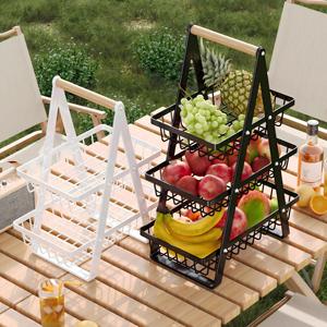 Cesta de Frutas de 2 Niveles para Encimera, Organizador de Cocina Portátil para Frutas, Verduras y Aperitivos, Cesta Rectangular de Metal Desmontable - Product Image 5