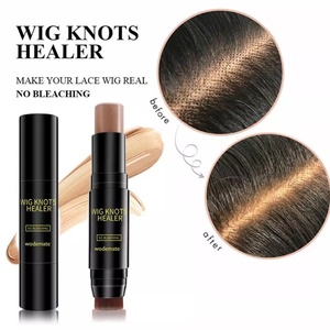 Barrettes naturelles pour nœuds de perruque, étiquette personnalisée, 10 pièces, en coton, avec brosse, soin capillaire - Product Image 1