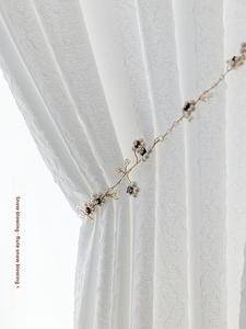 Blanc Tissé Tulle Moderne Étanche Ignifuge Translucide Ombrage Lin Gaze <span class=keywords><strong>Rideau</strong></span> pour Salon Chambre Maison - Product Image 5