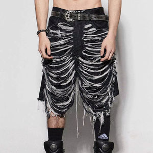 جديد مورد ملابس رجالية مصمم مخصص جينز رجالي الموضة مغسول قطع هامش فضفاضة سبع قطع شورت رجالي شورت - Product Image 5