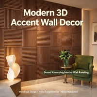 Panneaux muraux acoustiques en bois à lattes, décoration murale moderne 3D, panneaux muraux insonorisants pour la maison et le bureau