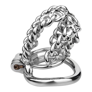 Jaula de Castidad con Diseño de Cadena FRRK, Dispositivo de Castidad Masculino, Candado Metálico para Pene, Juguetes Sexuales, Jaula para Pene para Hombres - Product Image 1