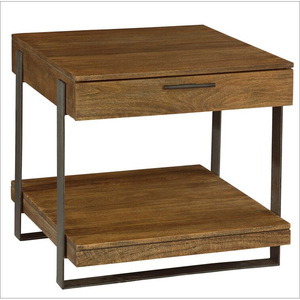 Mesita de noche de madera de estilo nórdico retro, mesita de noche minimalista japonesa de hierro forjado, mueble de almacenamiento para dormitorio, estilo americano de lujo ligero - Product Image 2