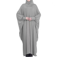 Abaya Musulmane Pudique de Dubaï sur Mesure en Gros, Hijab Uni Respirant en Mousseline, Robes de Prière pour Femmes