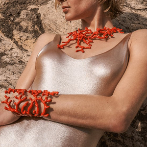 Nuova Collezione 2027: Collana in Lega alla Moda <span class=keywords><strong>con</strong></span> Pendente Bohémien in <span class=keywords><strong>Corallo</strong></span> Rosso per Donna - Product Image 1