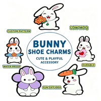 Breloques de chaussures en PVC design, ornements de chaussures animaux de dessin animé, accessoires de chaussures en PVC souple personnalisés pour sabots et sandales, faible MOQ