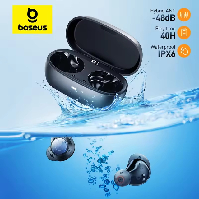 Baseus Bowie MA10 Pro Wireless Game Accessories Active Noise Cancellation Bluetooth 5.3 Earbuds 40H Battery Game Accessories