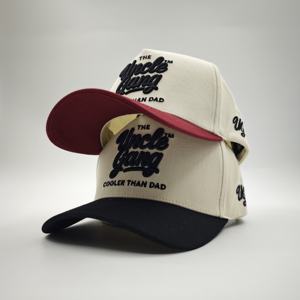 Casquette de baseball à 5 panneaux bicolore avec logo personnalisé brodé, visière incurvée, style A-Frame, pour femmes et enfants - Product Image 2