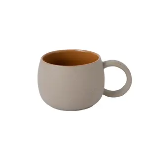 Tasse à café et soucoupe en céramique créatives ensemble <span class=keywords><strong>boutique</strong></span> poterie grossière tasse à café de bureau lumière luxe rétro tasse à eau cadeau d'affaires - Product Image 6