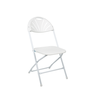 Silla plegable con respaldo de ventilador de comedor de plástico blanco portátil para actividades interiores y exteriores para deshierbe de jardín y comedor - Product Image 2