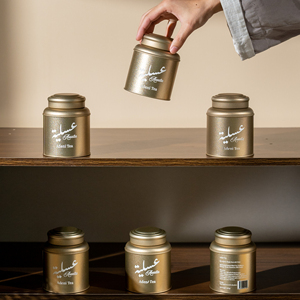 Hộp đựng cà phê bằng thiếc kim loại dày 0,25mm, kín khí, hai lớp, chất lượng thực phẩm, hình trụ, in lưới bề mặt - Product Image 2