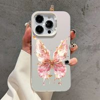 Coques de Téléphone Antichoc de Luxe en Gros avec Papillons pour iPhone 17 Air 16 15 Plus Pro Max 14 13 12 11 – Housse de Protection Arrière