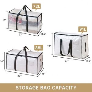 Oversized Moving <b>Bags</b> with Reinforced Handles Heavy-Duty <b>Storage</b> Tote for Blanket Bedding Clear Clothes <b>Storage</b> <b>Bag</b> - Product Image 2