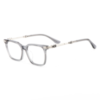Montures de lunettes de vue vintage de grande taille, argentées, grises, vertes, multi-focales, de luxe, élégantes, pour ordinateur
