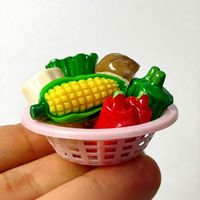 Miniatures de Fruits et Légumes Artificiels Répliques en Résine pour Bricolage, Accessoires de Décoration de Paysage et Ornements pour Maisons de Poupées - 20 PIÈCES
