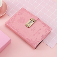 Bloc-notes en cuir PU, personnalisé, avec Logo, personnalisé, couverture rigide, pour Journal intime de Fitness, agenda, fourniture de bureau, avec serrure à Code