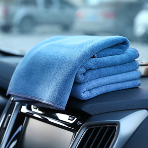 Serviette de lavage de voiture en microfibre bleue 30x60cm, épaisse et absorbante, pour le nettoyage intérieur - Product Image 1