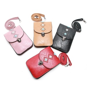 Hot Sell Boshiho <b>Ladies</b> Small Rivet Crossbody Purse Bag with Credit Card Slots Cell Phone Pouch <b>Wallet</b> Purse Shoulder Bag - Product Image 6